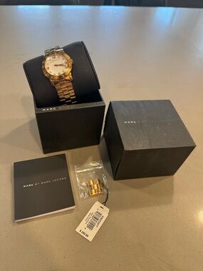 Marc by Marc Jacobs Gold and White Women's Bracelet Watch